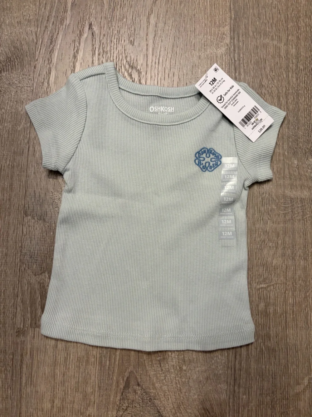 Girl's OshKosh B'gosh Ribbed Top- Green- NWT